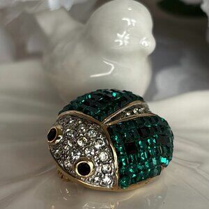 CAROLEE (RARE!) RHINESTONE LADYBUG BROOCH